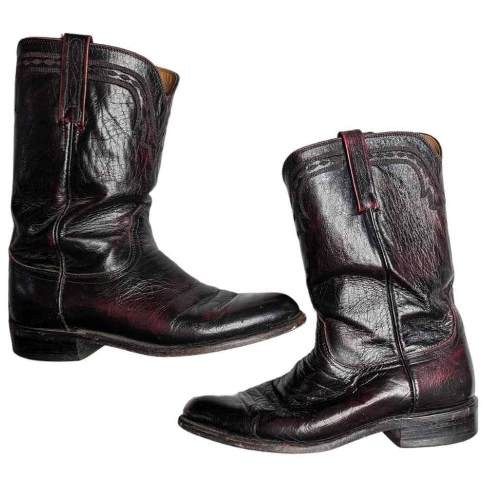 Lucchese Black and Brown Cowboy Boots